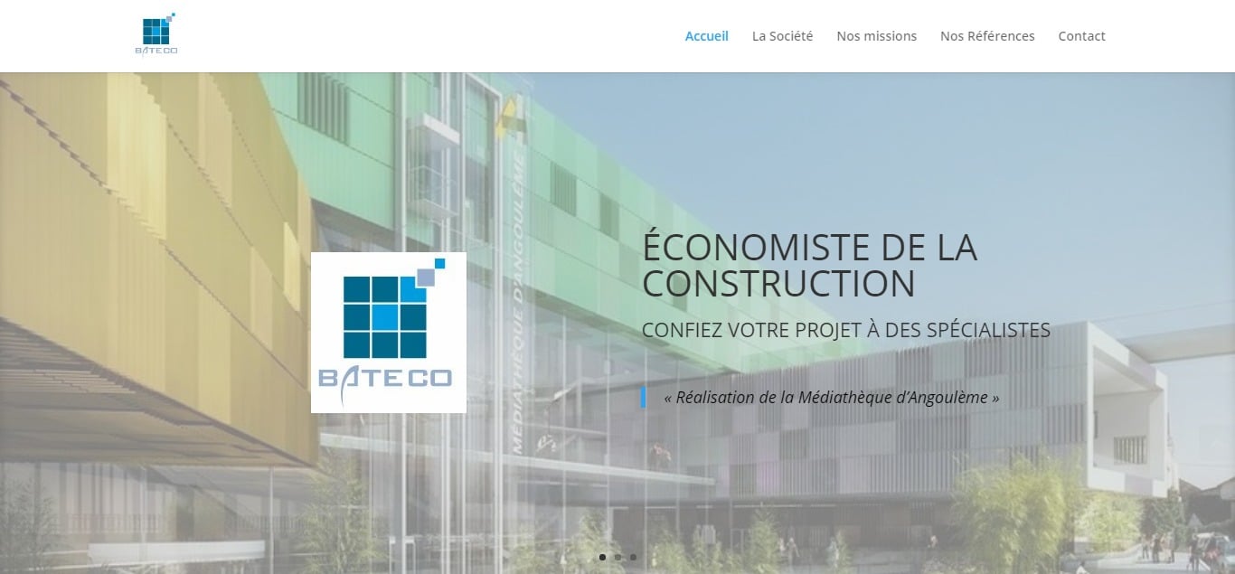 création site internet PME Bateco - Page d'accueil